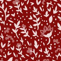 Red Floral Motif Seamless Pattern vector