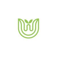 Alphabet Initials logo UW, WU, W and U vector
