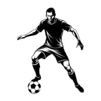 Silhouette of a Soccer Player in Action vector