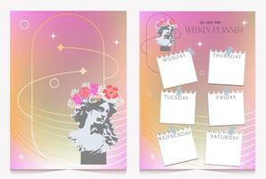 Design notes. To do list. Beautiful planner for school. vector