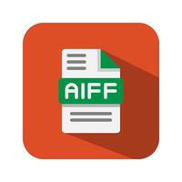 Aiff file format audio icons. extension document files icon. vector