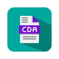 Cda document audio file type format icons, extension symbol. vector