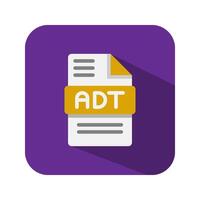 Adt audio file flat icons. format, document, files type,extension, symbol icon. can be used for website, ui and mobile app. vector