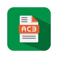 Ac3 file type format audio icons. document extension files icon. vector