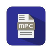 Mpc audio file flat icons, extension, files type,document, format symbol icon. vector