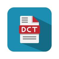 Dct audio file flat icons, extension, document, file type, format symbol icon. vector