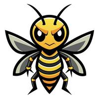 Executioner Wasp bee goes kawaii vector