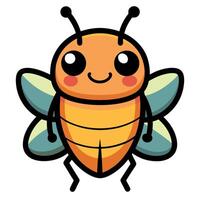 Figeater Beetle bug smiles kawaii vector