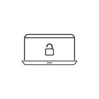 pc or laptop icon with the concept of open lock vector