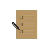 check box list sheet with pencil, icon vector