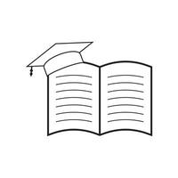 notebook with graduation cap, icon vector