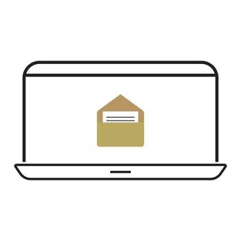 mailbox with mail on computer screen vector