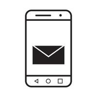 mail in phone icon vector