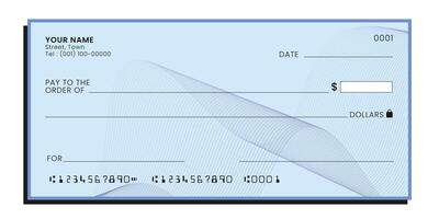 Payment check isolated on background. Empty blank mockup. illustration vector