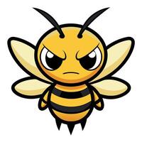 Executioner Wasp bee angry kawaii vector