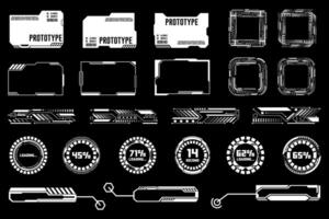 Futuristic HUD Interface Elements and Prototype Labels. Design Ui Templates Simple Layout vector