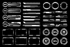 High Tech Prototype and Loading Bar Interface Elements. Hud Futuristic Design Ui Templates Simple Layout vector