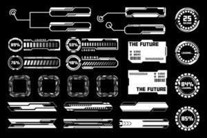 Set of Hud Futuristic UI Prototype and Loading Bar Design Elements Templates Simple Layout vector