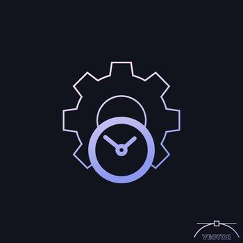 eficiencia y eficiente producción icono con un degradado vector