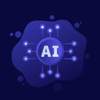 AI technology icon, Artificial intelligence design vector