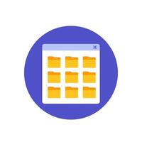file folders icon in flat design vector