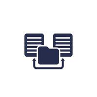 documents and a file folder icon vector