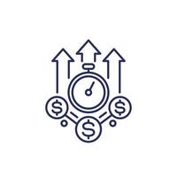 fast growth line icon on white vector