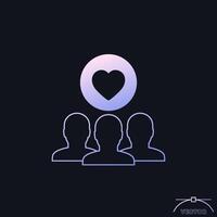 Happy customers, client retention icon with a gradient vector