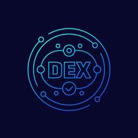 DEX icon, Decentralized exchanges linear design vector