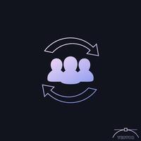 Staff rotation, employee icon with gradient vector
