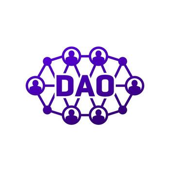 dao comunidad icono con los usuarios vector