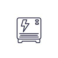 home battery icon, backup system line vector