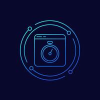 online timer, countdown icon, linear design vector