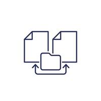 documents and file folder line icon vector