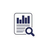 audit icon on white, auditing financial data vector