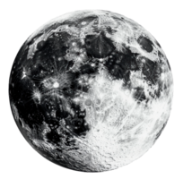 Detailed view of the moon's craters and surface, cut out - stock . png