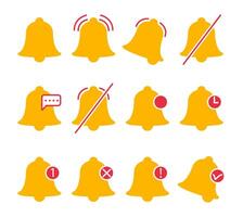 Set of simple bell notification icons vector