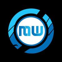 MW letter logo design with a circle shape. MW circle and cube shape logo design. MW hexagon logo template with white and black colors. MW monogram, business, MW real estate logo. vector