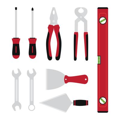 an illustration of repair and construction tools