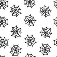 Black Spiderweb Seamless Pattern on White Background vector