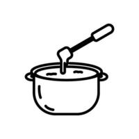 fondue icon in line style vector
