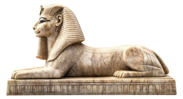 A detailed sculpture of a sphinx located in ancient Egypt, showcasing artistry and historical significance, cut out - stock . png