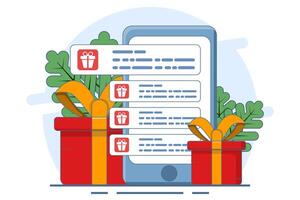 E-commerce loyalty program concept with gift rewards, discounts or points. Customer retention in online shopping. Perfect for digital, ecommerce and visual marketing. customer engagement. flat . vector