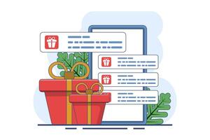 E-commerce loyalty program concept with gift rewards, discounts or points. Customer retention in online shopping. Perfect for digital, ecommerce and visual marketing. customer engagement. flat . vector