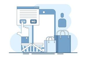 digital transaction concept, carrying out shopping or payment transactions via mobile devices or computers. Electronic wallet, digital payment, online transaction. Website illustration design. vector