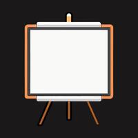 a blank billboard with a wooden frame that says blank billboard on it. A whiteboard billboard mock up design. vector