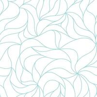 Leaves pattern with wavy lines and scrolls petals on white background. Abstract organic linear design in art deco style. Seamless design for textile, fabric and wrapping. vector