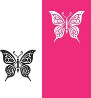 Symmetry in Contrast- The Tale of Two Butterflies vector