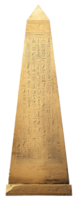 Ancient Egyptian obelisk with hieroglyphics displayed in a museum, showcasing intricate carvings and historical significance, cut out - stock . png