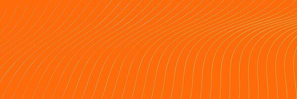 wide orange background with white wavy lines pattern vector
